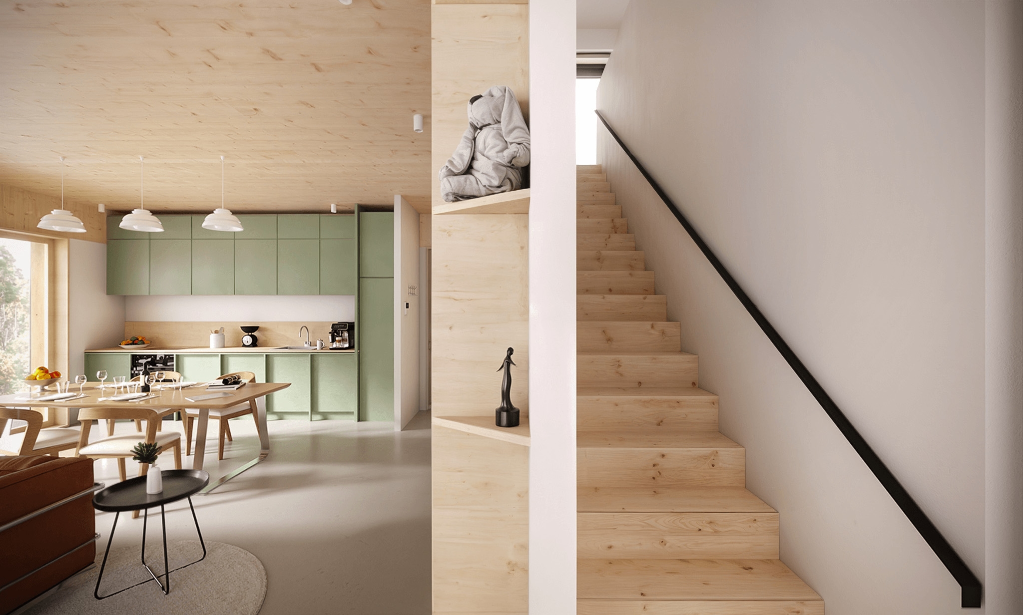 Equinox-system nehézszerkezetes faház Érd Ligetszépe konyha