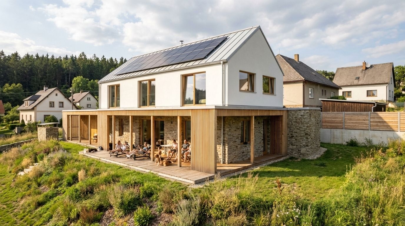 This architectural project of Equinox is situated in Pilisszántó and aims to create a generous yet simplistic, budget-friendly residence.